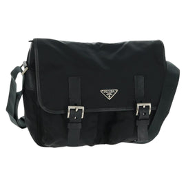 PRADA Shoulder Bag Nylon Black Silver Auth am10614V