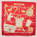 HERMES Carre 90 Scarf ""Memoire d'Hermes"" Silk Red Auth am10617V-15