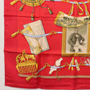 HERMES Carre 90 Scarf ""Memoire d'Hermes"" Silk Red Auth am10617V-8