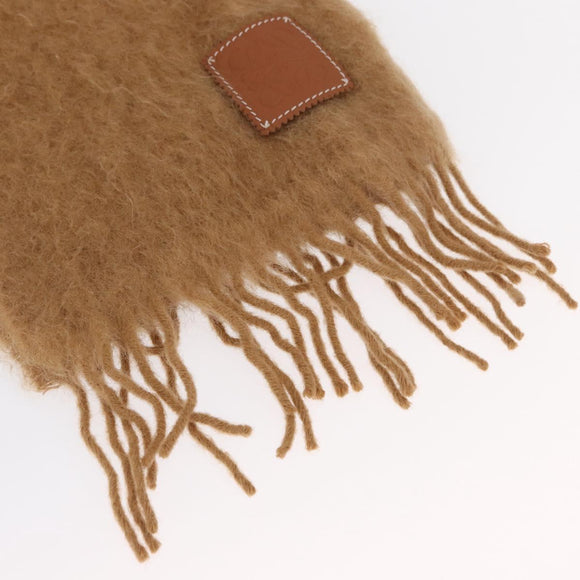 LOEWE Anagram Mohair Scarf Wool Beige Auth am10619V
