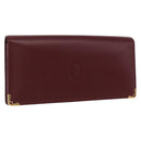 CARTIER Must Line Long Wallet Leather Bordeaux Gold Auth am10620V-1