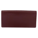 CARTIER Must Line Long Wallet Leather Bordeaux Gold Auth am10620V-3
