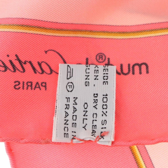 CARTIER Scarf Silk Pink Auth am10623V