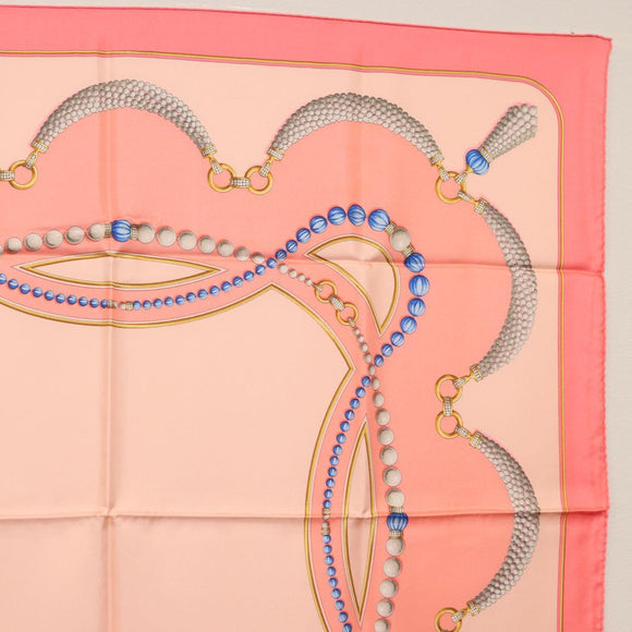 CARTIER Scarf Silk Pink Auth am10623V