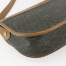 Christian Dior Honeycomb Canvas Shoulder Bag PVC Gold Khaki Auth am10634-9