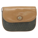 Christian Dior Honeycomb Canvas Shoulder Bag PVC Gold Khaki Auth am10634-13