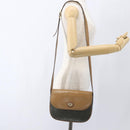 Christian Dior Honeycomb Canvas Shoulder Bag PVC Gold Khaki Auth am10634-24
