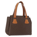 CELINE Macadam Canvas Hand Bag PVC Leather Brown Gold Auth am10636-1