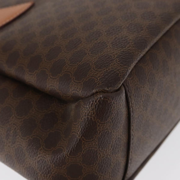 CELINE Macadam Canvas Hand Bag PVC Leather Brown Gold Auth am10636