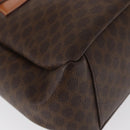 CELINE Macadam Canvas Hand Bag PVC Leather Brown Gold Auth am10636-15