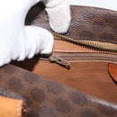 CELINE Macadam Canvas Hand Bag PVC Leather Brown Gold Auth am10636-20