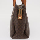 CELINE Macadam Canvas Hand Bag PVC Leather Brown Gold Auth am10636-3