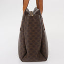 CELINE Macadam Canvas Hand Bag PVC Leather Brown Gold Auth am10636-4