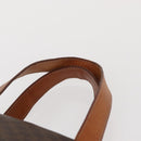 CELINE Macadam Canvas Hand Bag PVC Leather Brown Gold Auth am10636-8
