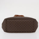 CELINE Macadam Canvas Hand Bag PVC Leather Brown Gold Auth am10636-5