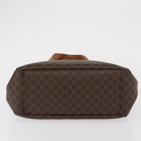 CELINE Macadam Canvas Hand Bag PVC Leather Brown Gold Auth am10636