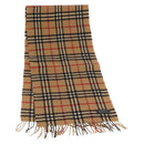 Burberrys Nova Check Scarf Wool Beige Auth am10638-1