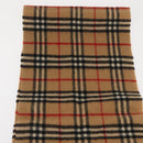 Burberrys Nova Check Scarf Wool Beige Auth am10638-11