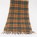 Burberrys Nova Check Scarf Wool Beige Auth am10638-13