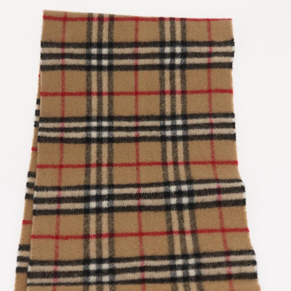 Burberrys Nova Check Scarf Wool Beige Auth am10639V