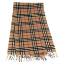 Burberrys Nova Check Scarf Wool Beige Auth am10640-1