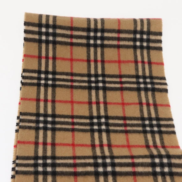 Burberrys Nova Check Scarf Wool Beige Auth am10640