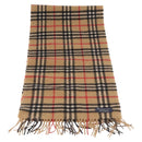 Burberrys Nova Check Scarf Wool Beige Auth am10640-2