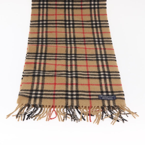 Burberrys Nova Check Scarf Wool Beige Auth am10640