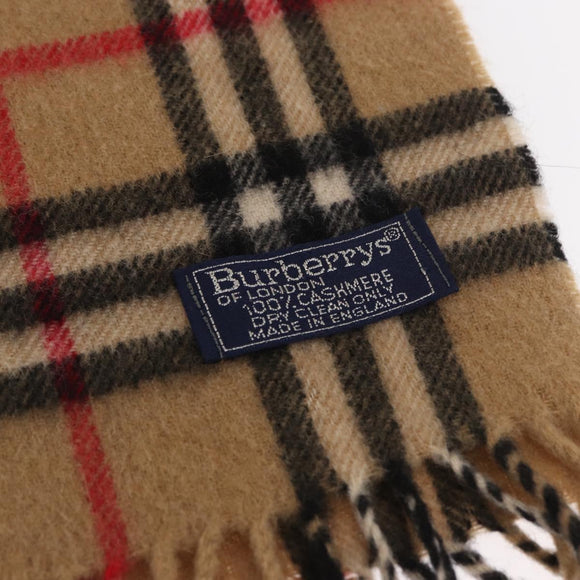 Burberrys Nova Check Scarf Wool Beige Auth am10640