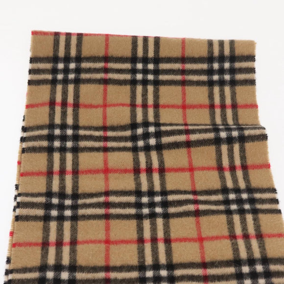 Burberrys Nova Check Scarf Wool Beige Auth am10640