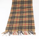 Burberrys Nova Check Scarf Wool Beige Auth am10640-8