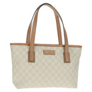 GUCCI GG Supreme Tote Bag PVC White Gold 211138 Auth am10641V-1