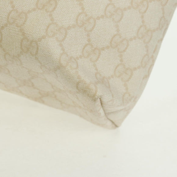 GUCCI GG Supreme Tote Bag PVC White Gold 211138 Auth am10641V