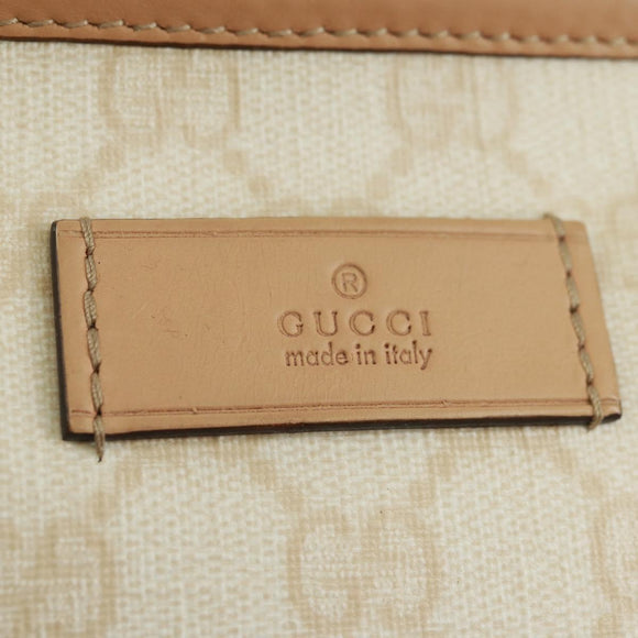 GUCCI GG Supreme Tote Bag PVC White Gold 211138 Auth am10641V