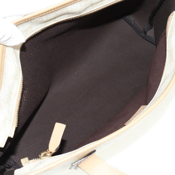 GUCCI GG Supreme Tote Bag PVC White Gold 211138 Auth am10641V