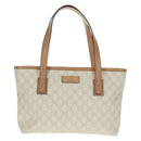 GUCCI GG Supreme Tote Bag PVC White Gold 211138 Auth am10641V-13