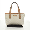 GUCCI GG Supreme Tote Bag PVC White Gold 211138 Auth am10641V-12