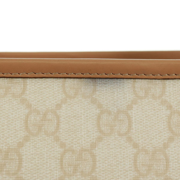 GUCCI GG Supreme Tote Bag PVC White Gold 211138 Auth am10641V