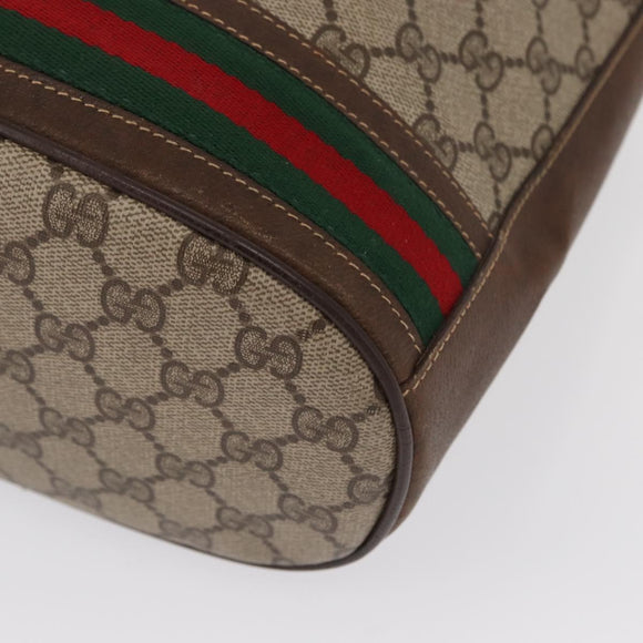 GUCCI GG Supreme Web Sherry Line Bag PVC Beige Gold 001 41 0850 Auth am10643