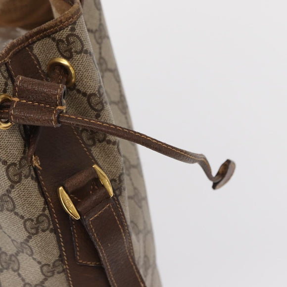 GUCCI GG Supreme Web Sherry Line Bag PVC Beige Gold 001 41 0850 Auth am10643