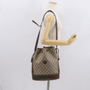 GUCCI GG Supreme Web Sherry Line Bag PVC Beige Gold 001 41 0850 Auth am10643-25