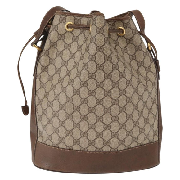 GUCCI GG Supreme Web Sherry Line Bag PVC Beige Gold 001 41 0850 Auth am10643