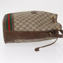 GUCCI GG Supreme Web Sherry Line Bag PVC Beige Gold 001 41 0850 Auth am10643-4