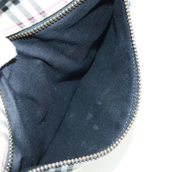 BURBERRY Nova Check Shoulder Bag Canvas Leather Beige Black Auth am10644V