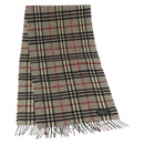 Burberrys Nova Check Scarf Wool Gray Auth am10645-1