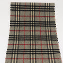 Burberrys Nova Check Scarf Wool Gray Auth am10645-10