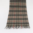 Burberrys Nova Check Scarf Wool Gray Auth am10645-11