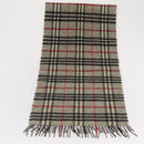 Burberrys Nova Check Scarf Wool Gray Auth am10645-12