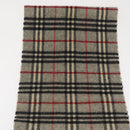 Burberrys Nova Check Scarf Wool Gray Auth am10645-13