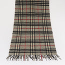 Burberrys Nova Check Scarf Wool Gray Auth am10645-14